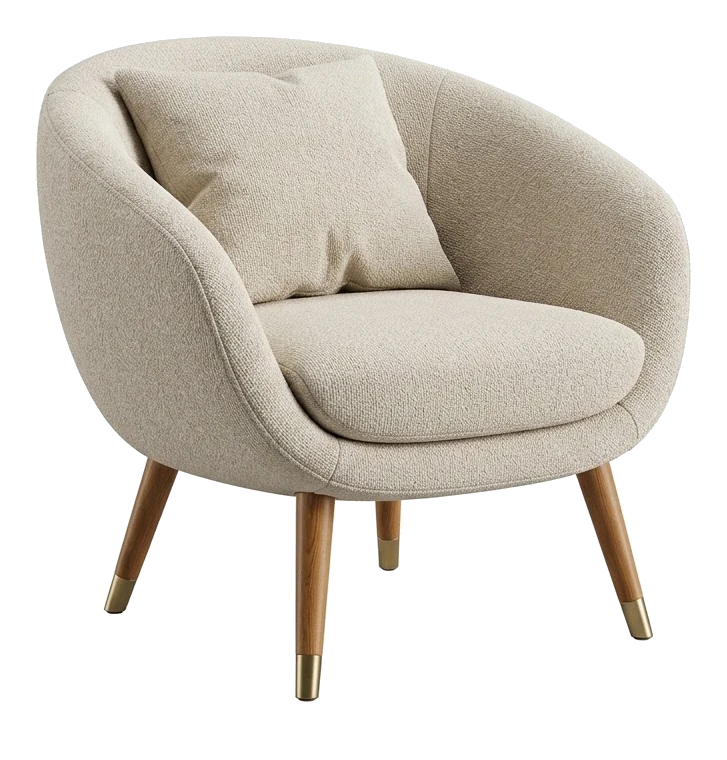 An upholstered armchair